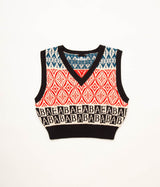 Knit Red Multi Alphabet Vest