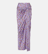 Purple Floral Wrap Skirt Sarong