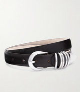 Black Leather & Silver Buckle Belt