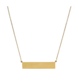 Yellow Gold Engraved Nameplate Necklace
