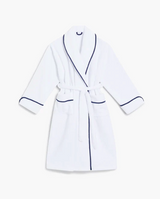White/Red Contrast Piping Hotel Cotton Robe