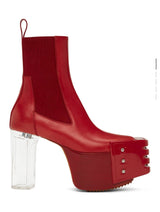 Rick Owens Red Grilled Platform Boots