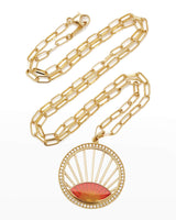 Enamel Sunset Diamond-Trim Necklace