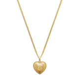 THE SMALL ORNATE SCRIPT HEART LETTER PENDANT NECKLACE