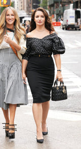 Off Shoulder Puff Sleeve Button Down Top