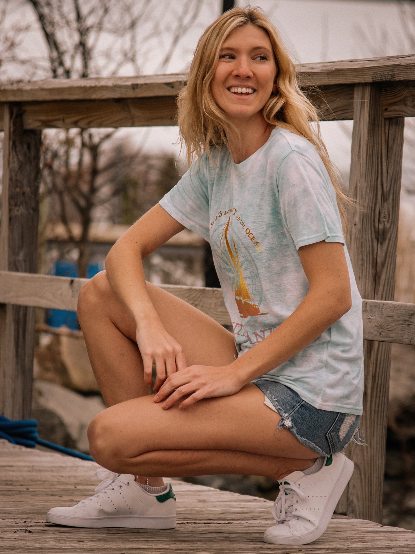 OBX SAIL BAHAMAS TEE in BLUE FOG