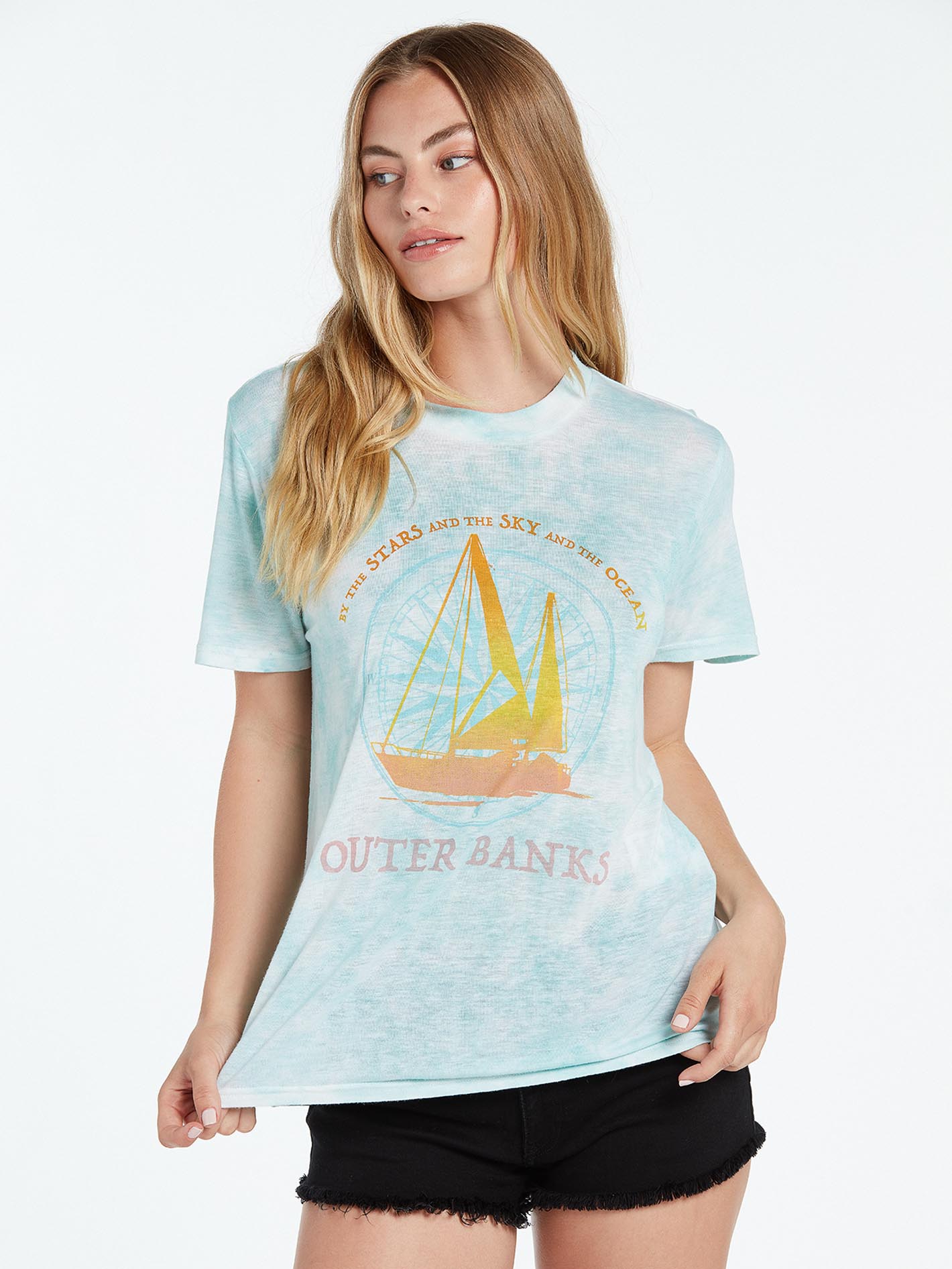 OBX SAIL BAHAMAS TEE in BLUE FOG