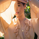 THE βQUEENβ POESY RING NECKLACE IN 18K GOLD WITH DIAMONDS