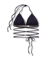Las Olas Lace Up Swim Top in Black
