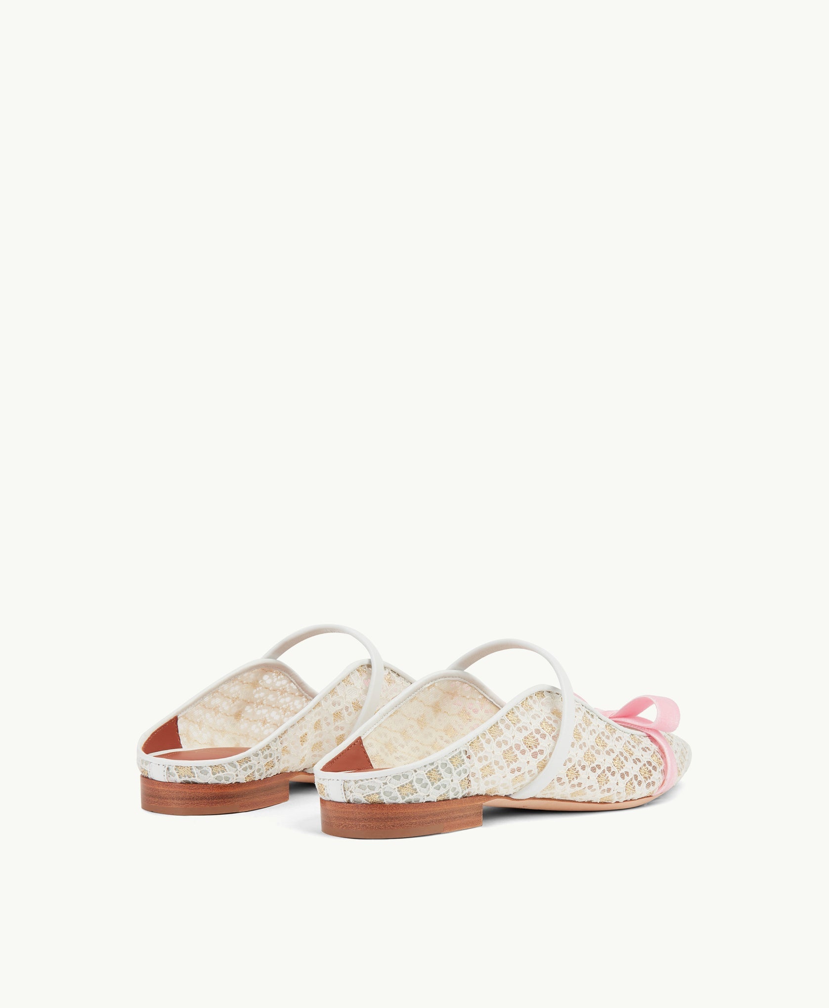 MARGUERITE Mesh FLAT with Pink Velvet Bow