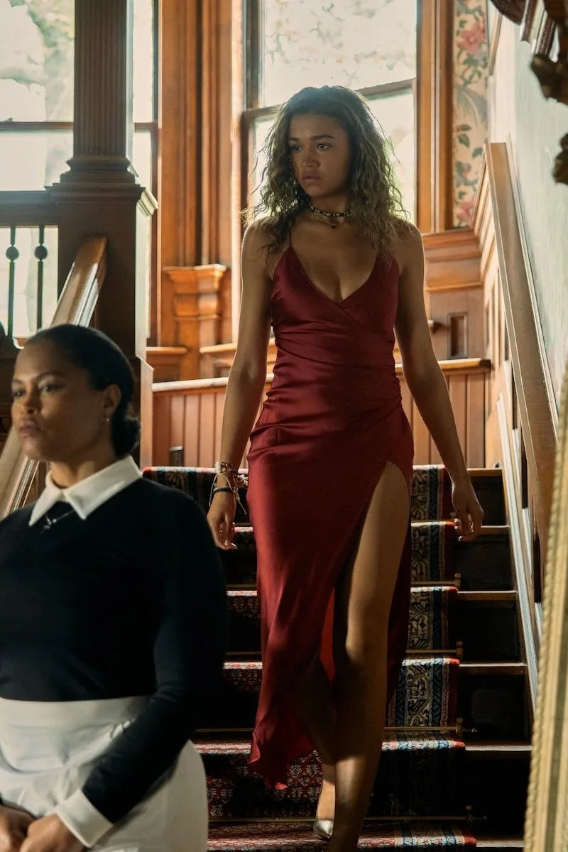 EMMA SILK DRESS IN RED