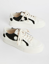 Yin Yang Platform Sneaker in Black White Leather