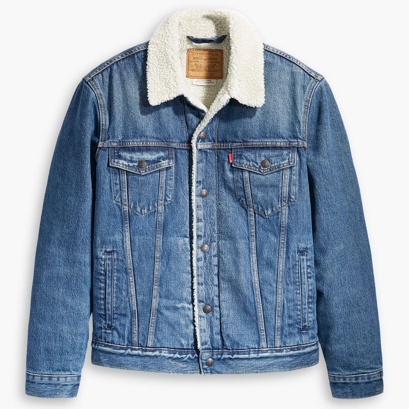 TYPE III SHERPA TRUCKER JACKET in Medium Indigo