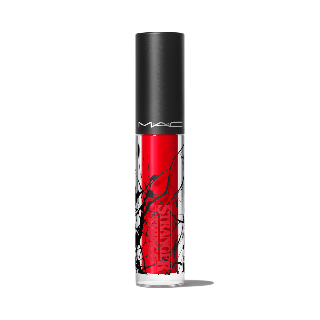 MAC X Stranger Things LIPGLASS IN ROCKIN ROBIN BRIGHT RED