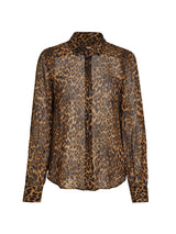 Gaia Leopard Silk Button-Down Shirt