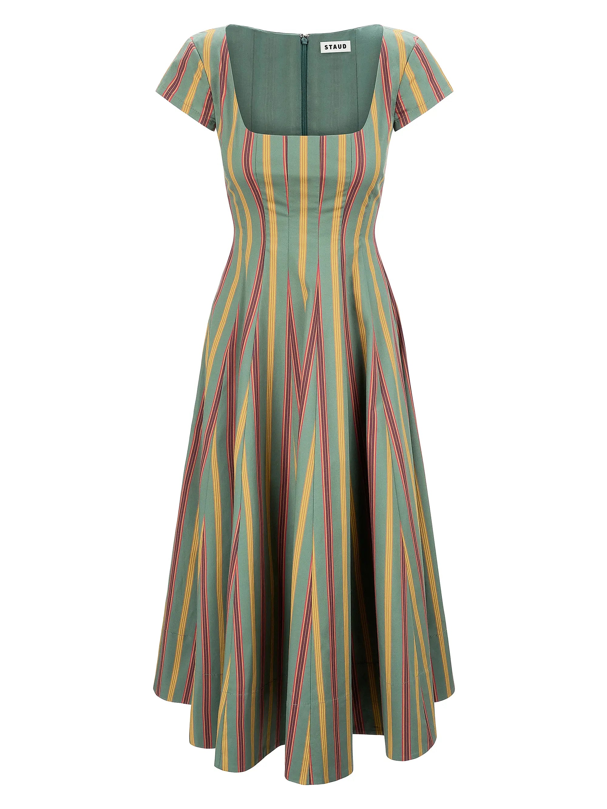 Wells Green Striped Midi Dress
