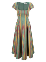 Wells Green Striped Midi Dress
