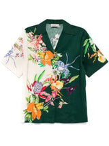 Green Floral Printed Short Sleeve Shirt