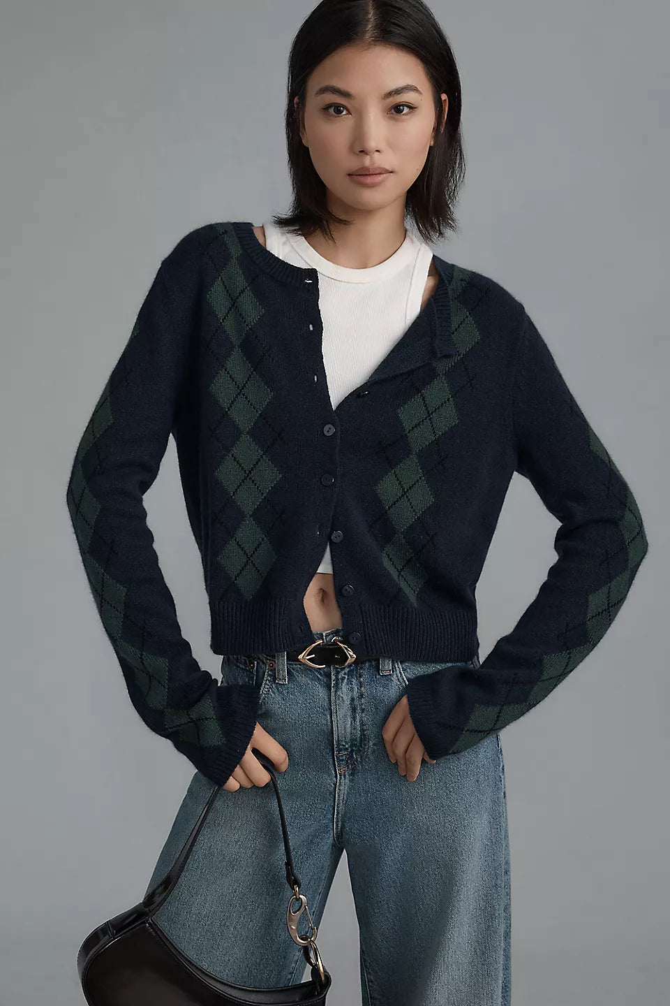 Clara Cashmere Crew Cardigan Sweater