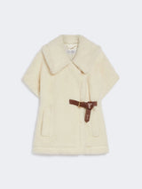 Max Mara Optical White Cape in alpaca and wool Teddy fabric