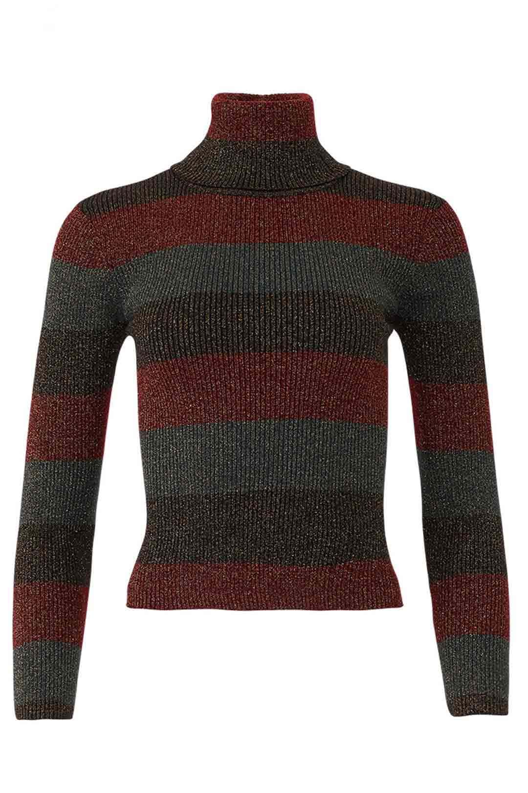 Mariel Metallic Stripe Turtleneck Sweater · Michelle · The Bear · Seek