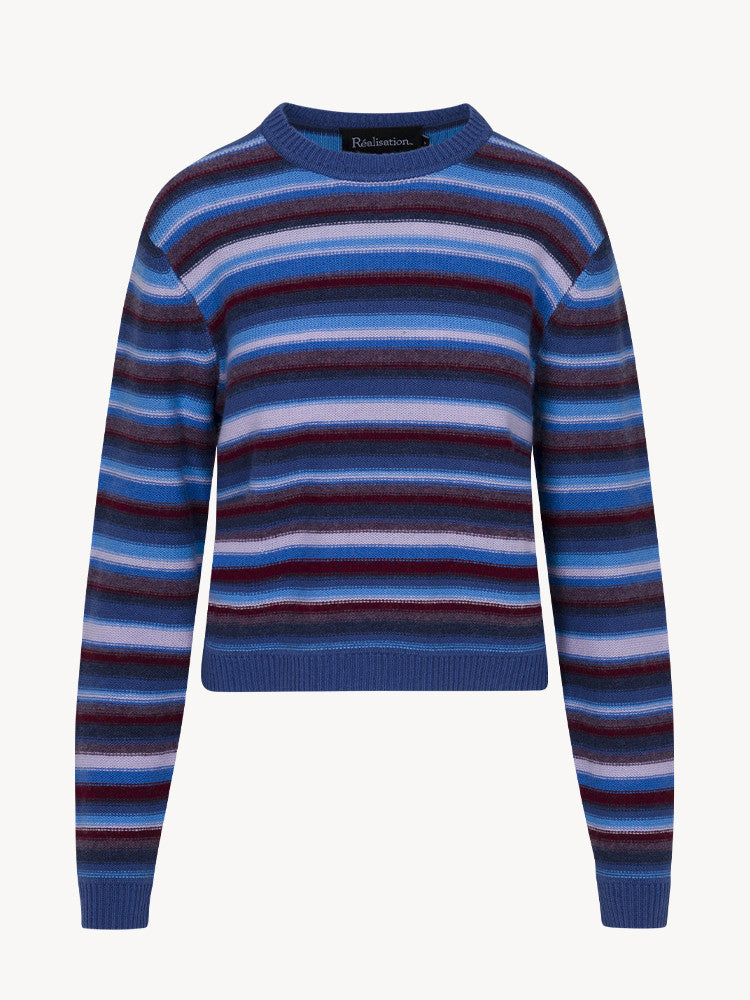 Ani Blue Striped Cashmere Sweater