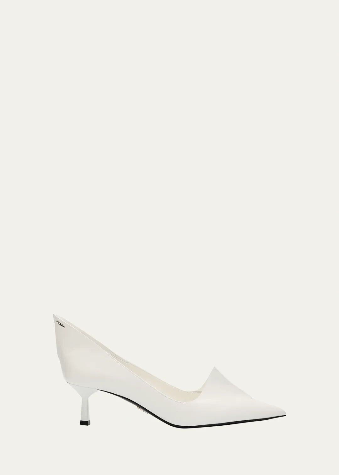 White high-heeled shoe on a white background