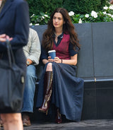 Paris Texas Pointed Knee-High Boots in Rouge Noir Croco-Embossed Leather