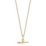 Gold necklace with a clasp on a white background