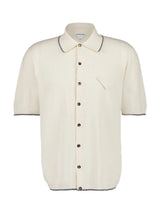 Men’s White Cotton Boucle Polo Shirt