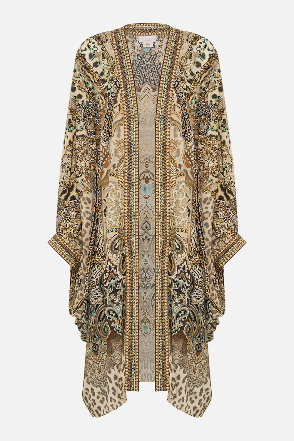 Brown Leopard And Paisley Print Cocoon Open Top