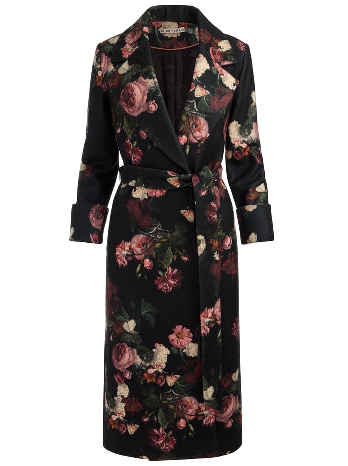 Black Floral Coat