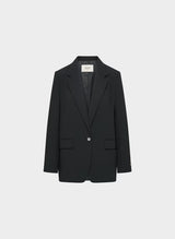 Black blazer on a light gray background