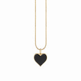 Gold Enamel Large Heart Necklace