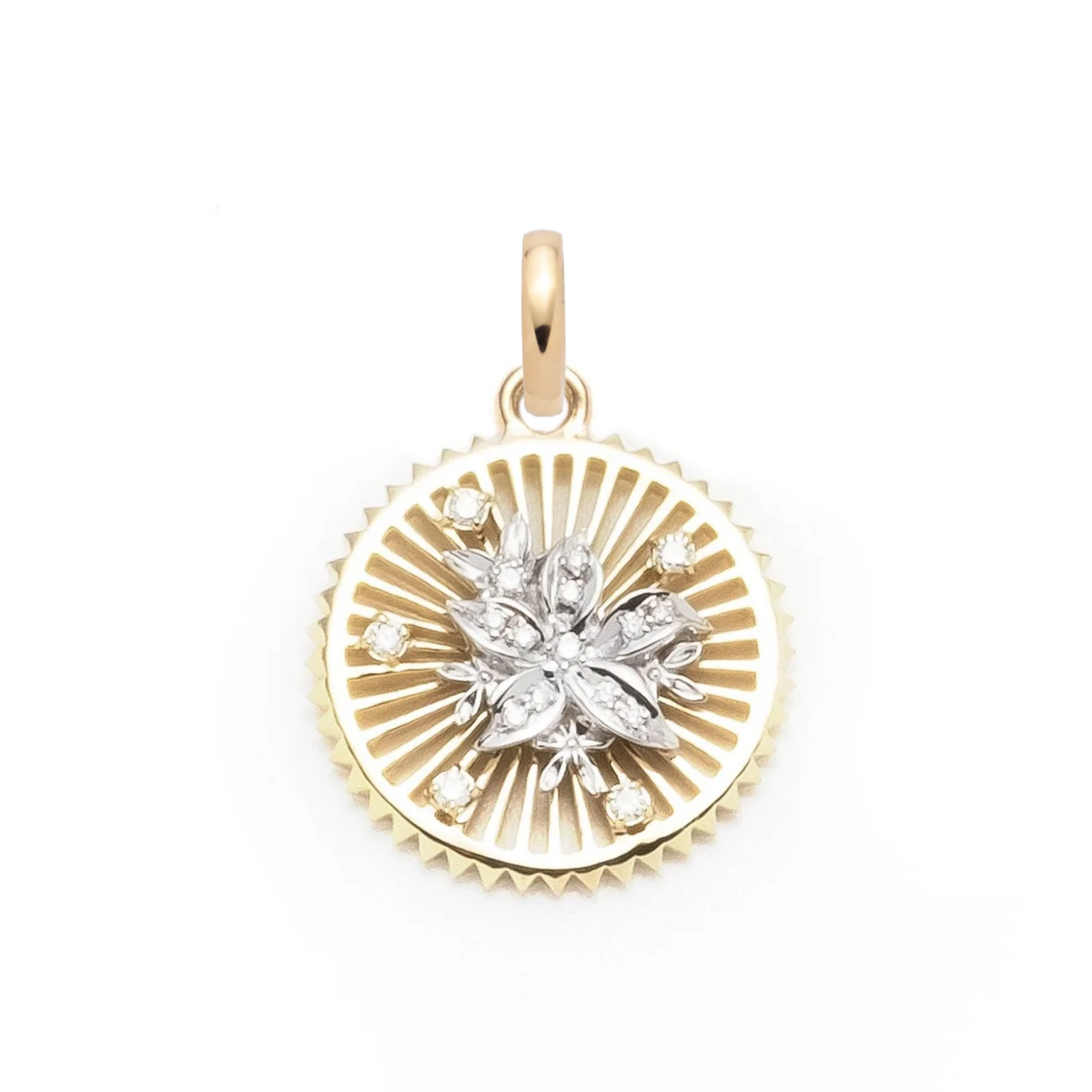 Gold Diamond Floral Pendant