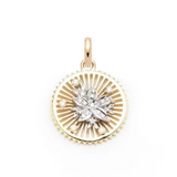 Gold Diamond Floral Pendant