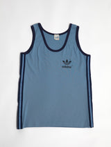 Blue Contrast-Trim Vintage Tank Top
