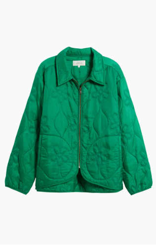 Green jacket on a white background