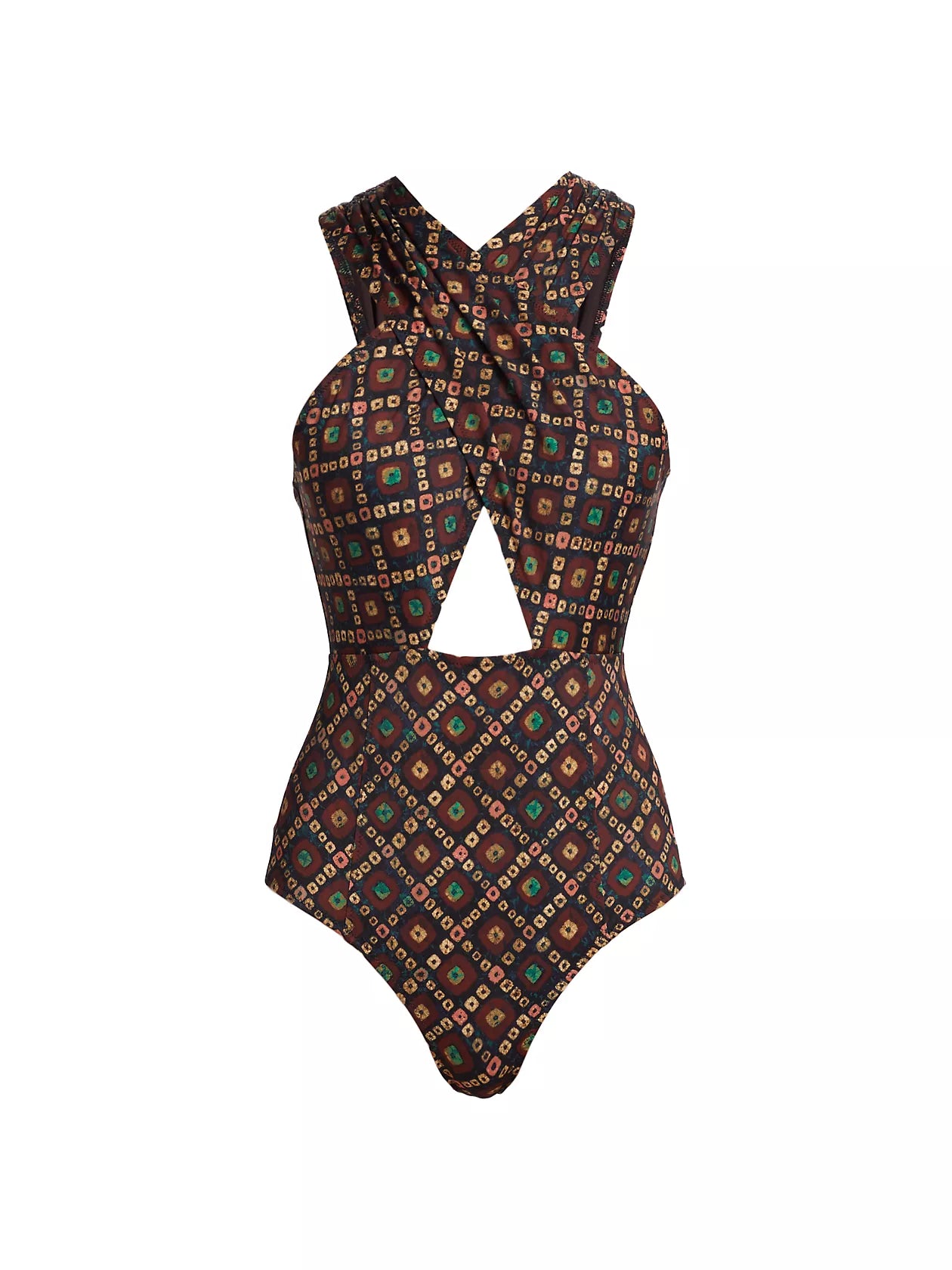 Brown Kieran Crisscrossed One-Piece Swimsuit