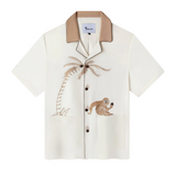 Monkey Business Button Up Shirt in Vanilla