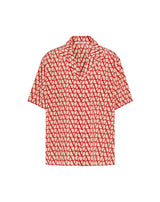 Red & White Iconographe Print Short Sleeve Shirt