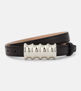 Khaite Julius small leather belt in black product photo on white background
