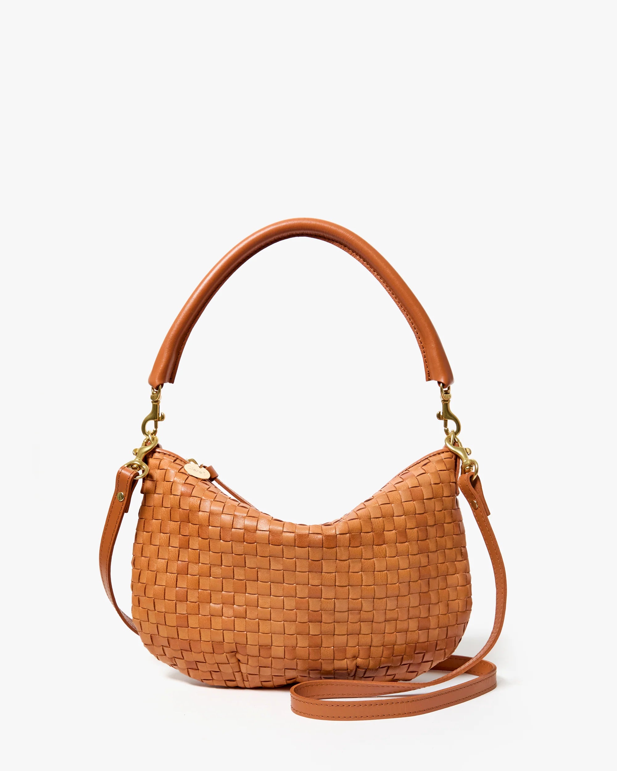 Petit Moyen Natural Woven Checker Crossbody Bag
