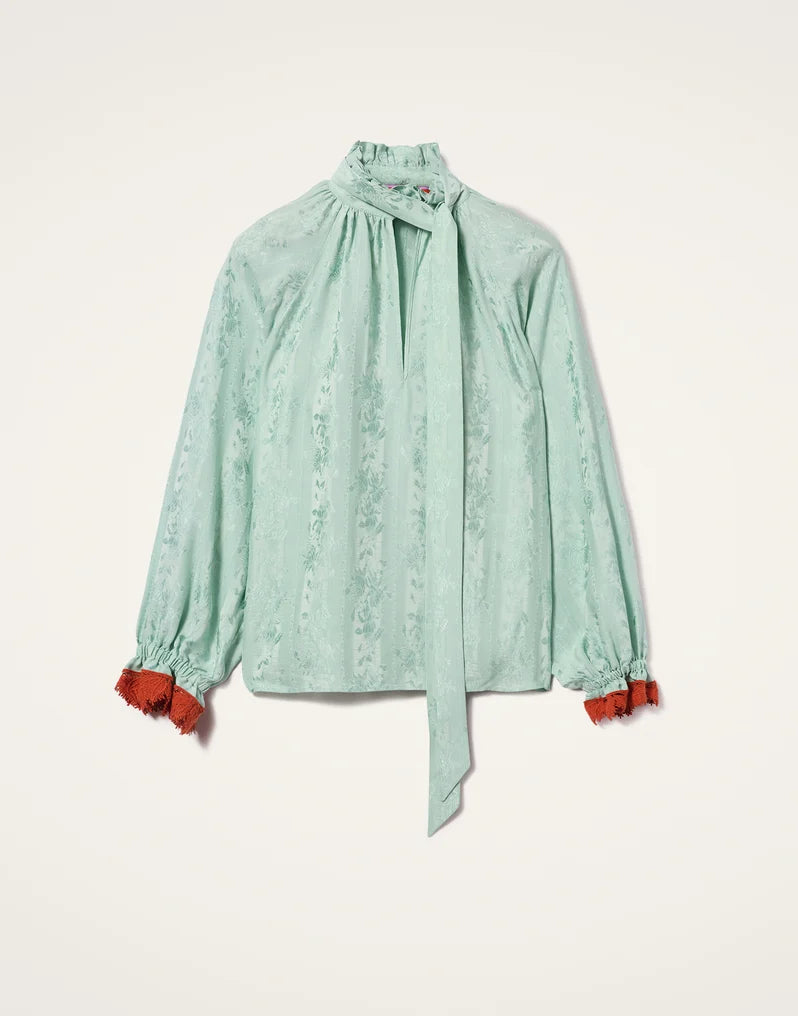 Cerere Blouse In Pekin Mint