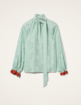 Cerere Blouse In Pekin Mint