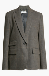 Grey Check Single Breasted Blazer