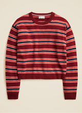 Burgundy Striped Crewneck Sweater