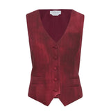 Red vest with buttons on a white background