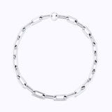 Silver chain bracelet on a white background