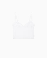 White Pointelle Cropped Cami